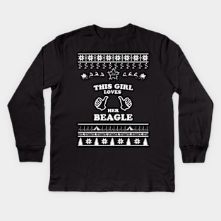 Merry Christmas Beagle Kids Long Sleeve T-Shirt